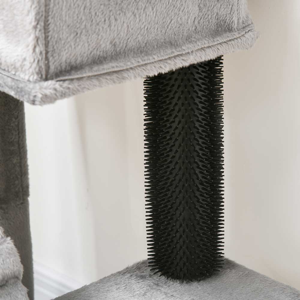 PawHut Cat Tree Tower for Indoor Cats with Scratching Post, House, Toy, Grey Image 8