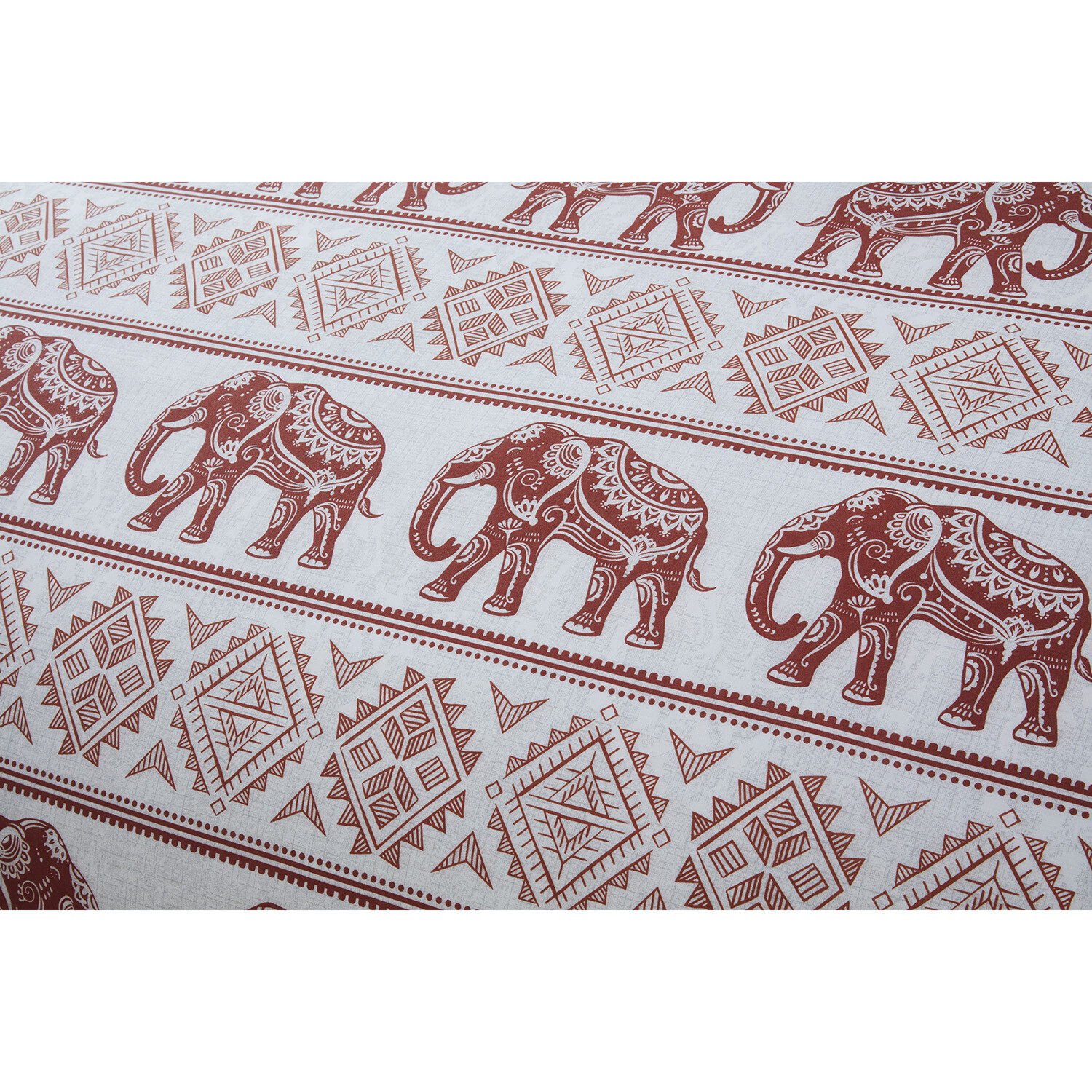 Hathi Elephant Duvet Cover and Pillowcase Set - Rust / Single Image 5