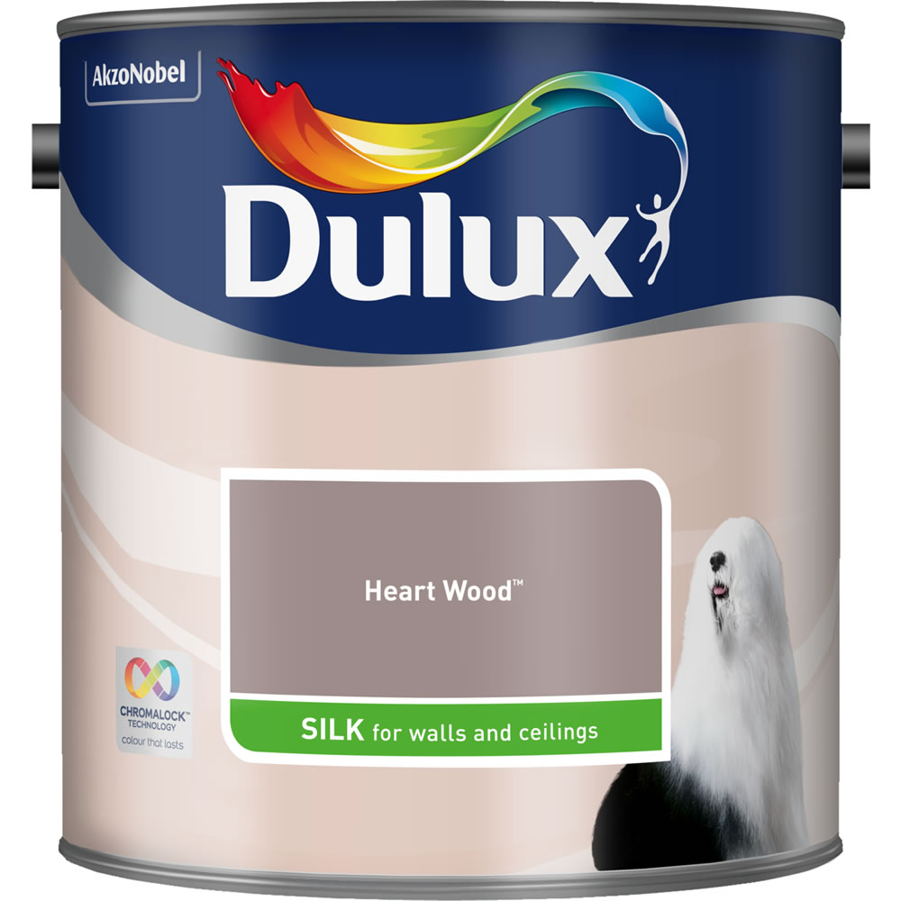 Dulux Silk Emulsion Paint Heart Wood 2.5L Image