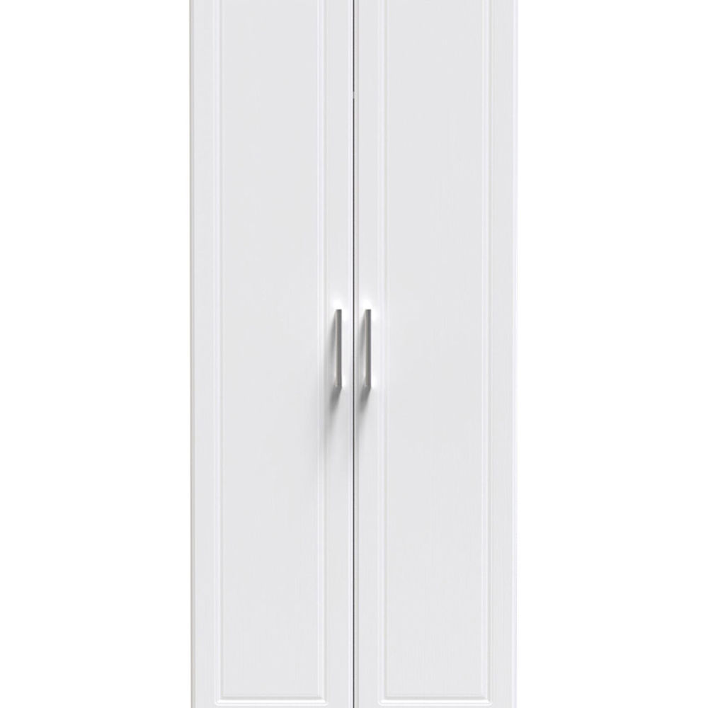 Crowndale Kent Ready Assembled 2 Door White Ash and Modern Oak Wardrobe Image 3