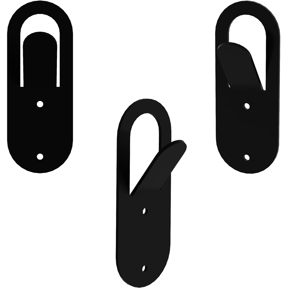 Decortie Elix Black Textured Metal Wall Hook 3 Pack Image 1