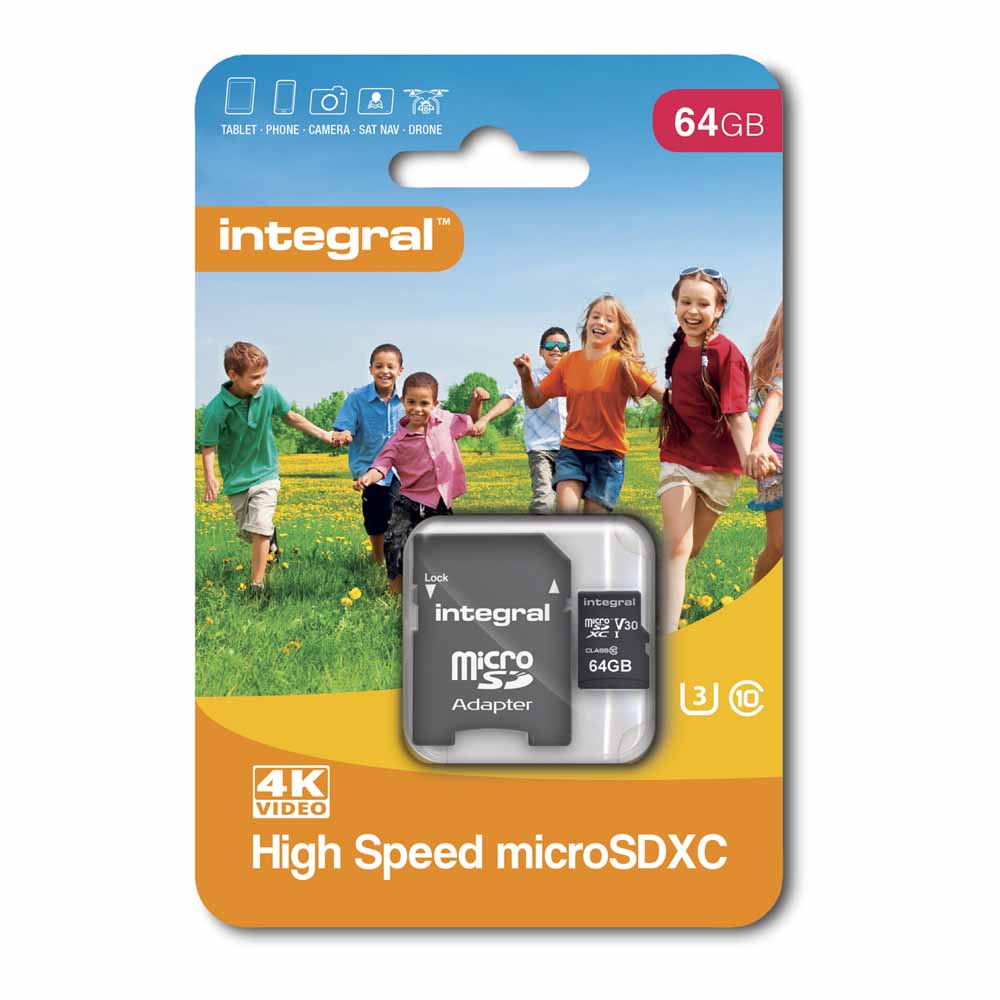 Integral 64GB V30 MSDXC Card +Adaptor