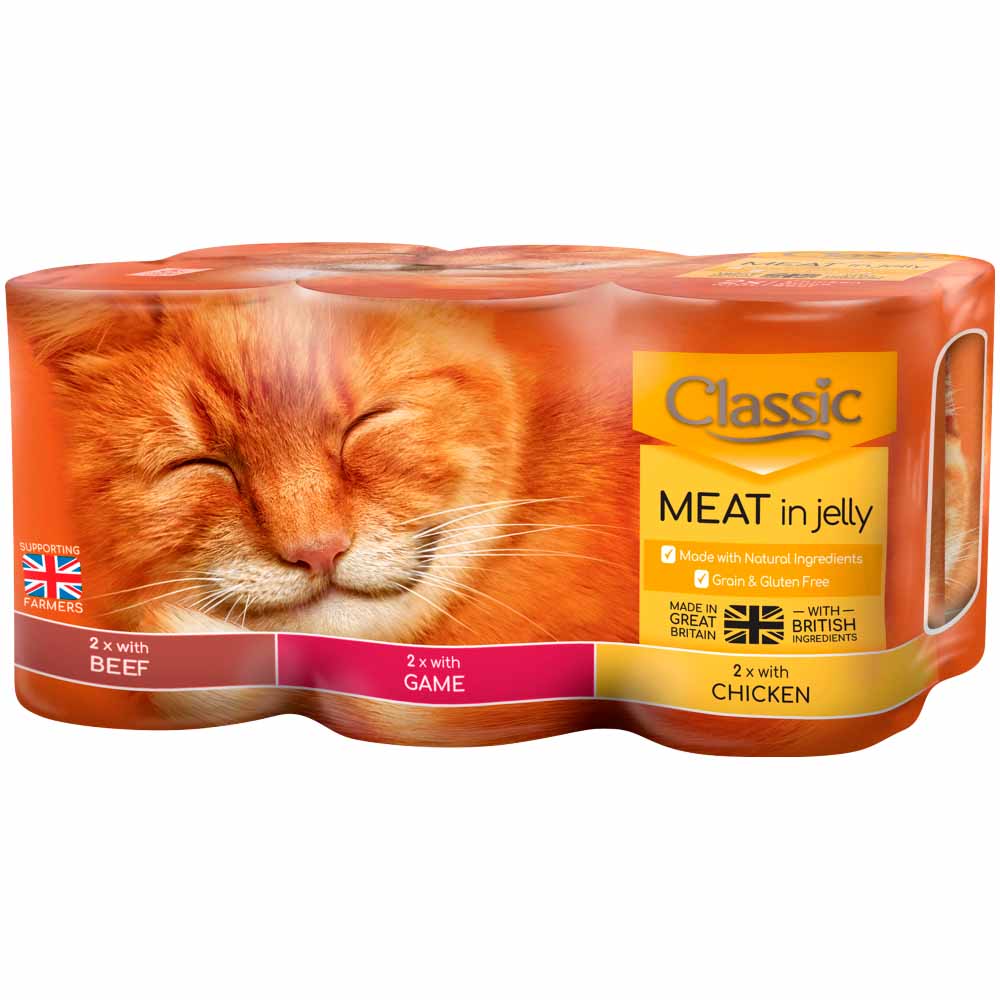 Butchers Classic Tinned Cat Food Chicken Beef Game in Jelly 6 x 400g Image 1