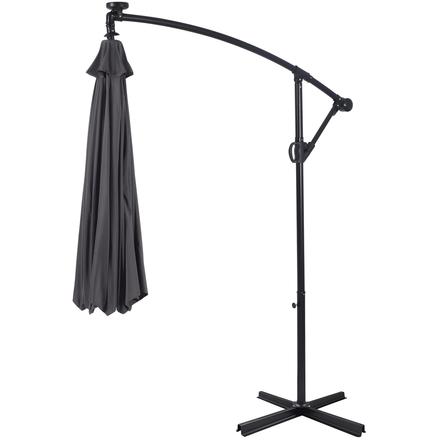 3m Parasol with Removable LED Lights Grey Image 5