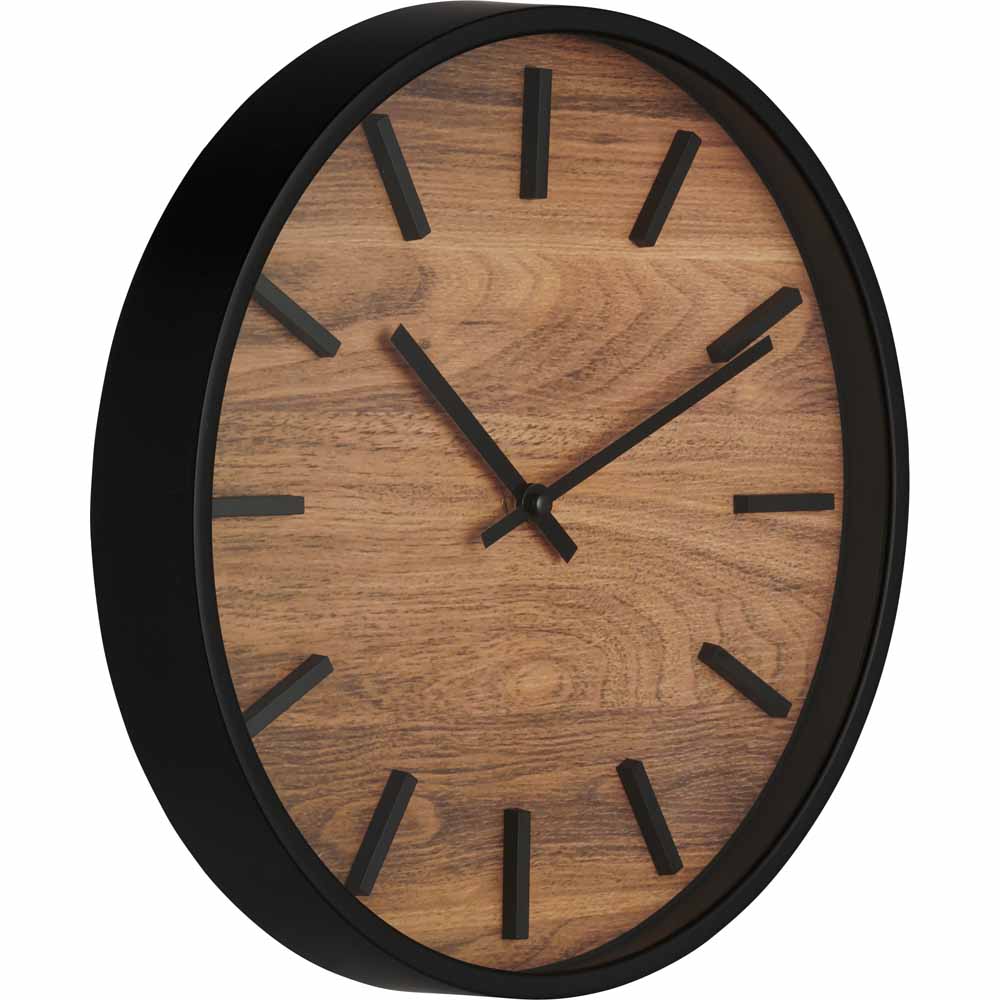 Wilko Dark Wood Clock Wilko
