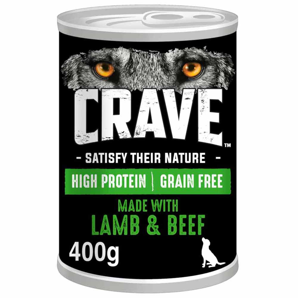 Crave Lamb and Beef in Loaf Adult Wet Dog Food Can 400g Image 1