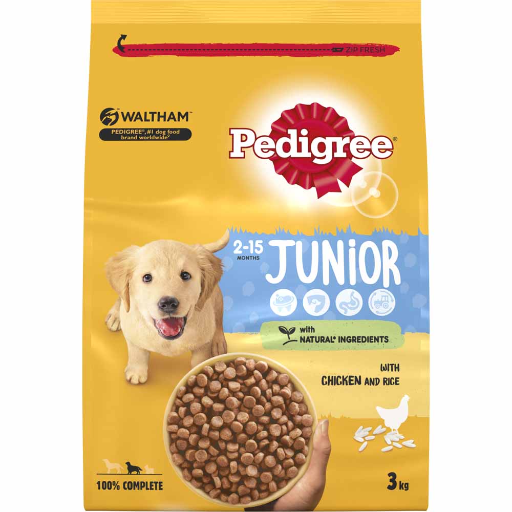 Pedigree Junior Chicken and Rice Dry Puppy Food Case of 3 x 3kg Image 4