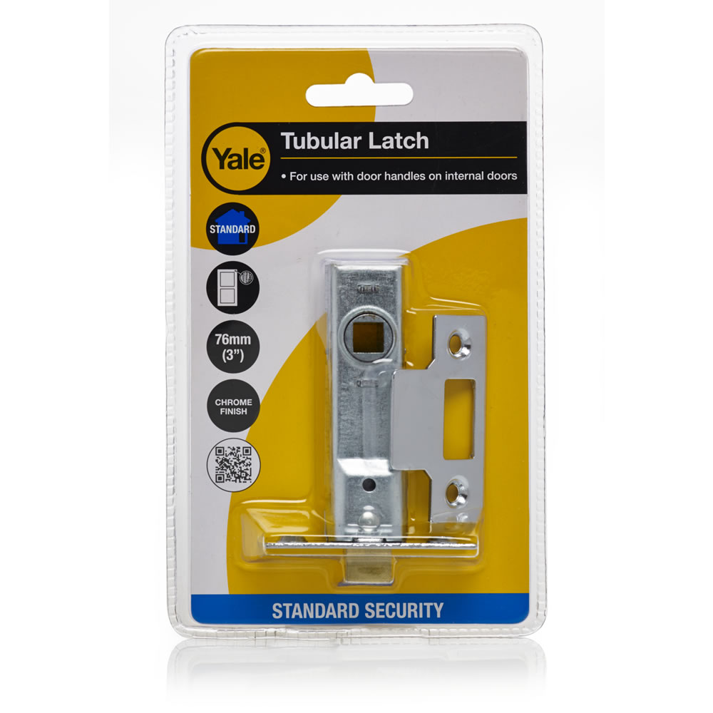 Yale Tubular Latch Standard Security Chrome Effect 76mm/3in PM888 Image