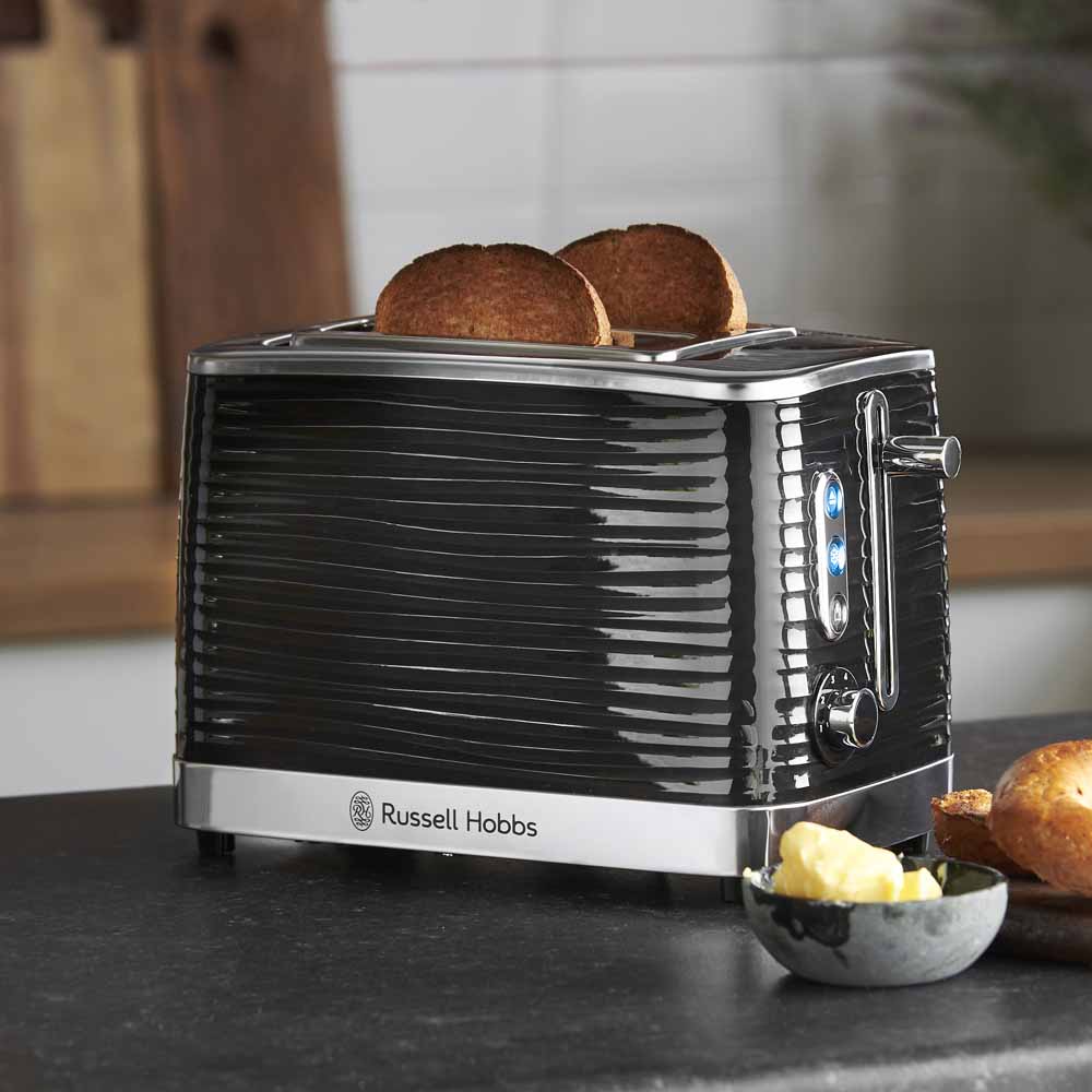 Russel Hobbs Black Inspire 2 Slice Toaster Wilko