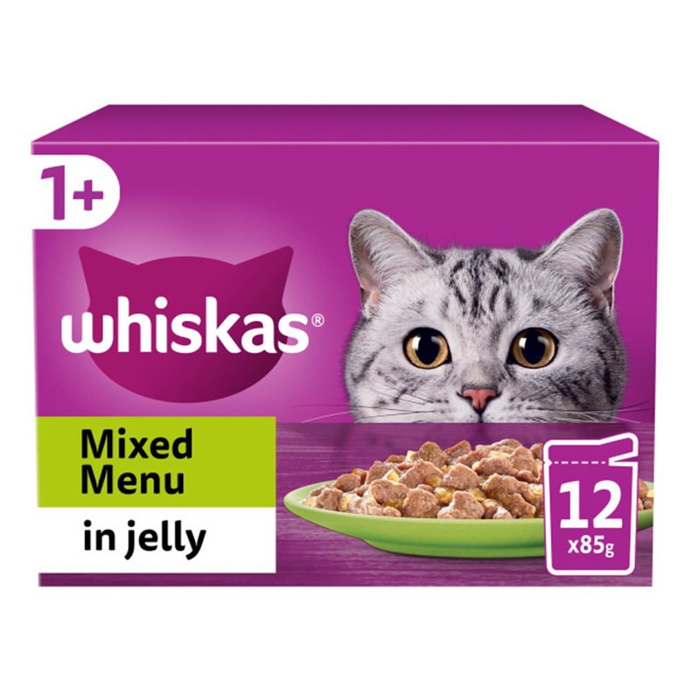 Whiskas Mixed Menu Selection in Jelly Adult Wet Cat Food Pouches 85g Case of 4 x 12 Pack Image 2