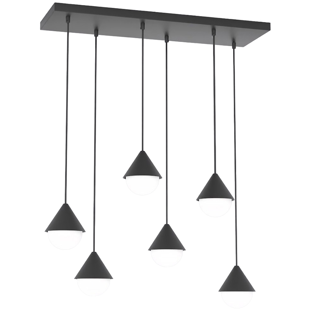 Emibig Giro 6 Light Ring-Shaped Shade Black G9 Ceiling Pendant Light Image 1