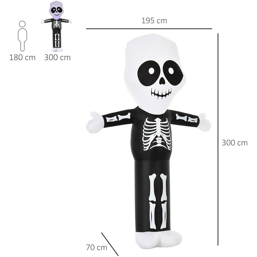 HOMCOM Halloween Inflatable Skeleton Ghost 3m Image 9