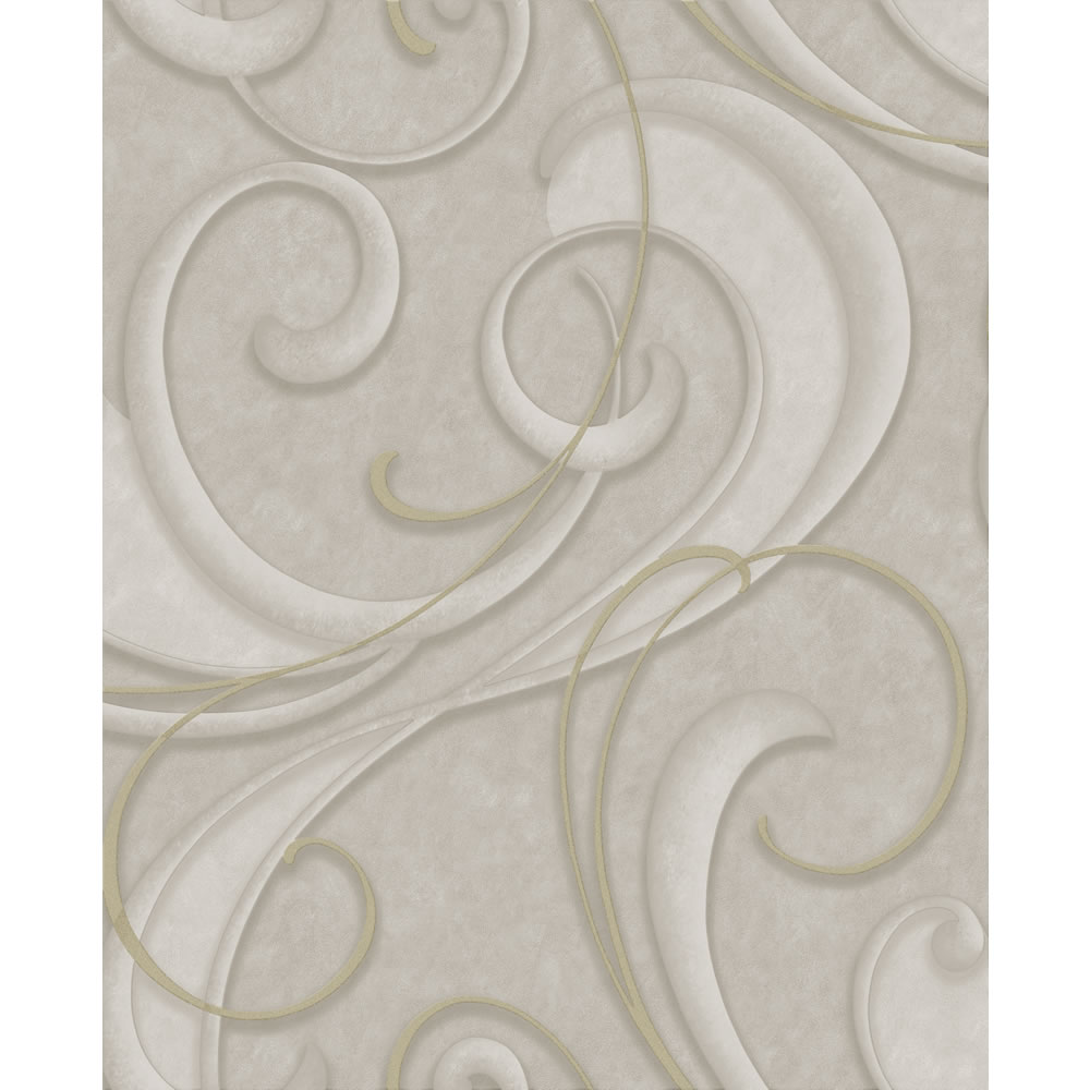 Graham & Brown Vinyl Flamenco Taupe and Champagne Wallpaper Image