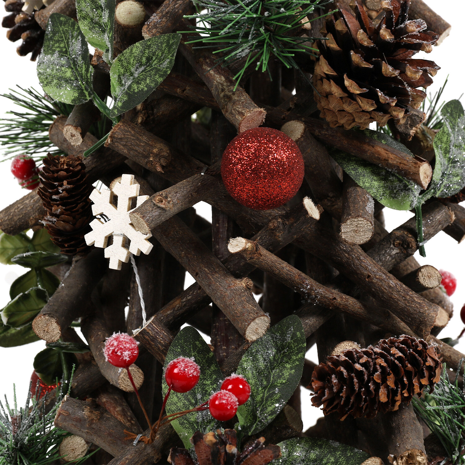Natural Snowflake and Berry Cone Tree Decoration Image 3