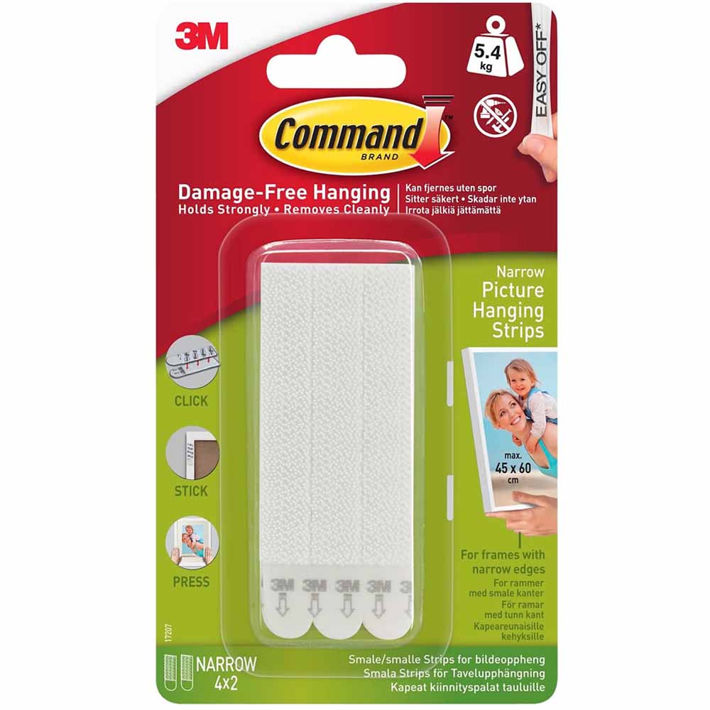 Command Damage Free Narrow Picture Hanging Strips 4 pack Image 2