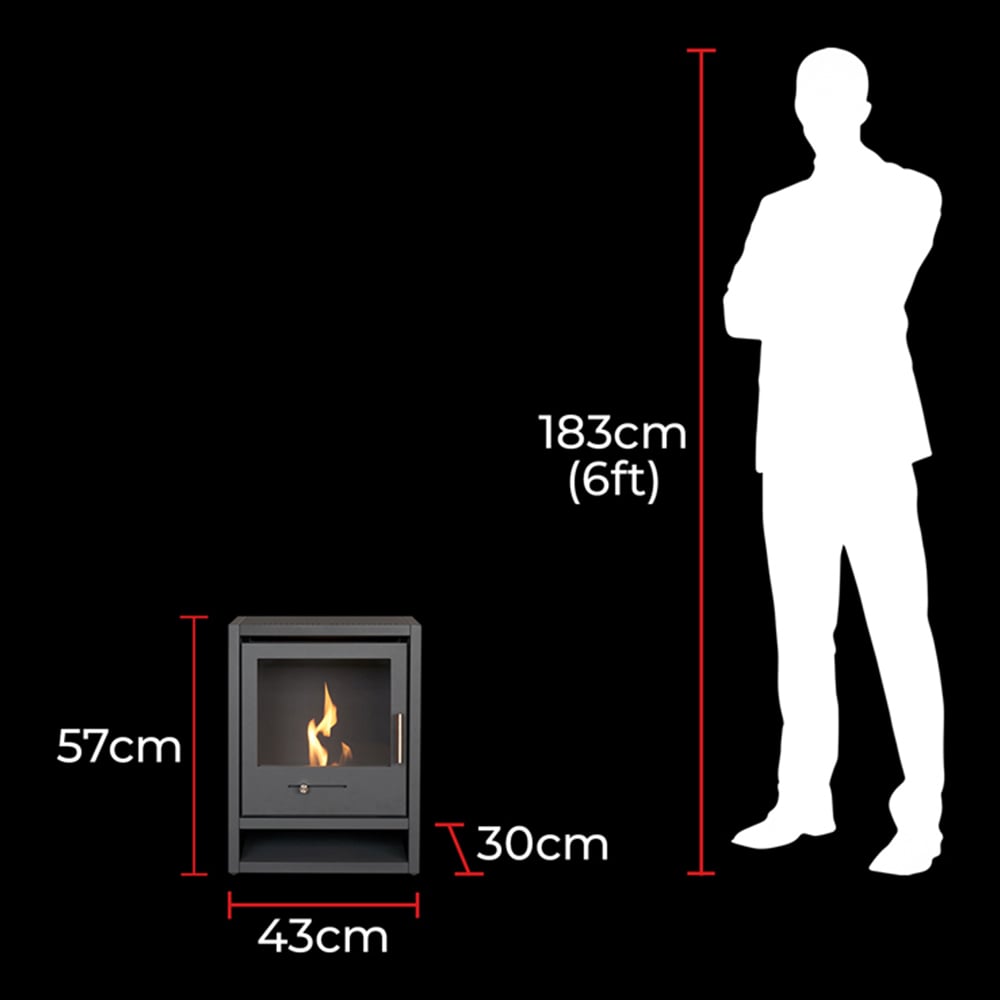 OKO S1 Charcoal Grey Bio Ethanol Stove Image 9