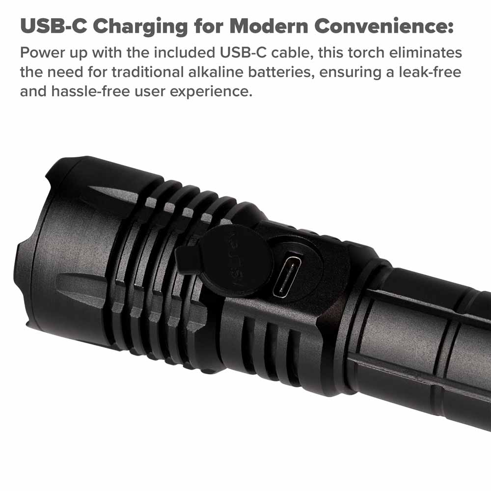 Maplin LED Torch with USB-C Rechargeable Battery Image 3