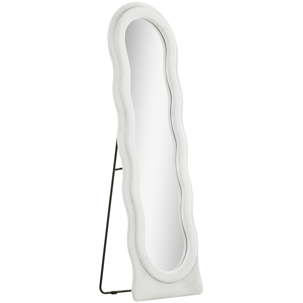 Portland White Velvet Frame Full Length Mirror 160 x 50cm Image 1