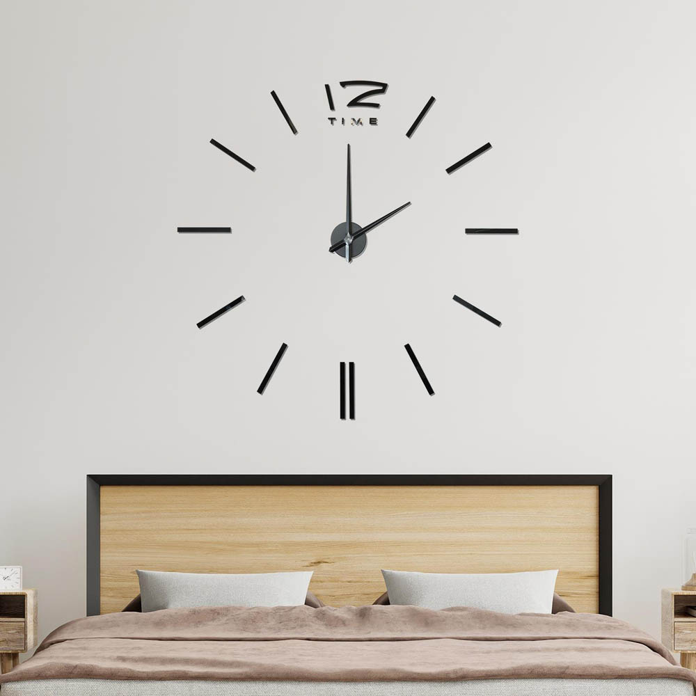 Walplus Black 3D Giant Wall Sticker Clock 130 x 130cm Image 4