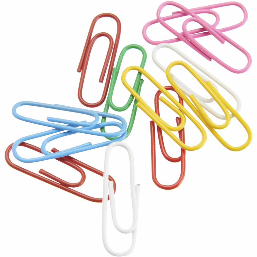 Wilko Coloured Paper Clips 100pk Wilko