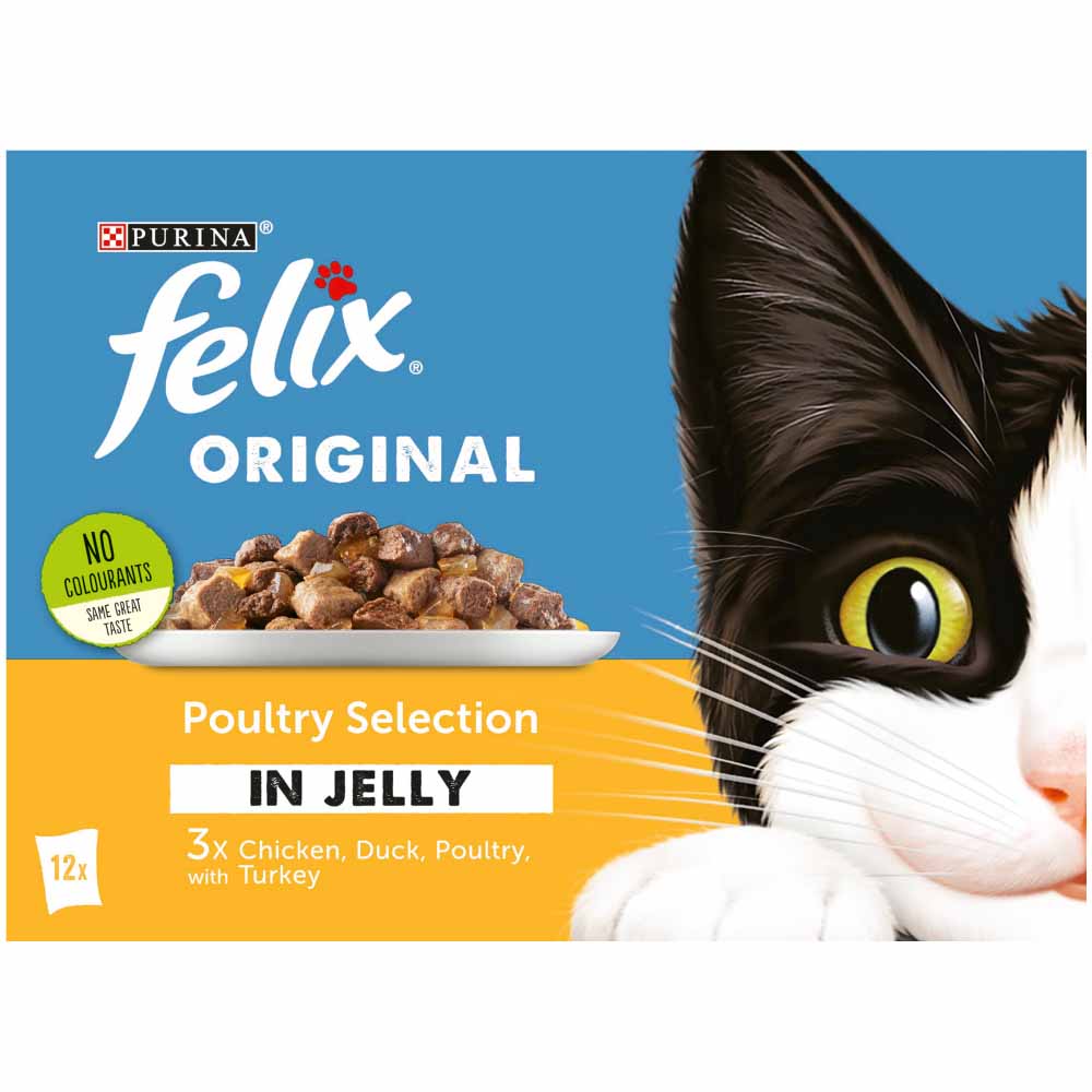 Felix Original Poultry Selection in Jelly Cat Food 12 x 100g Image 2