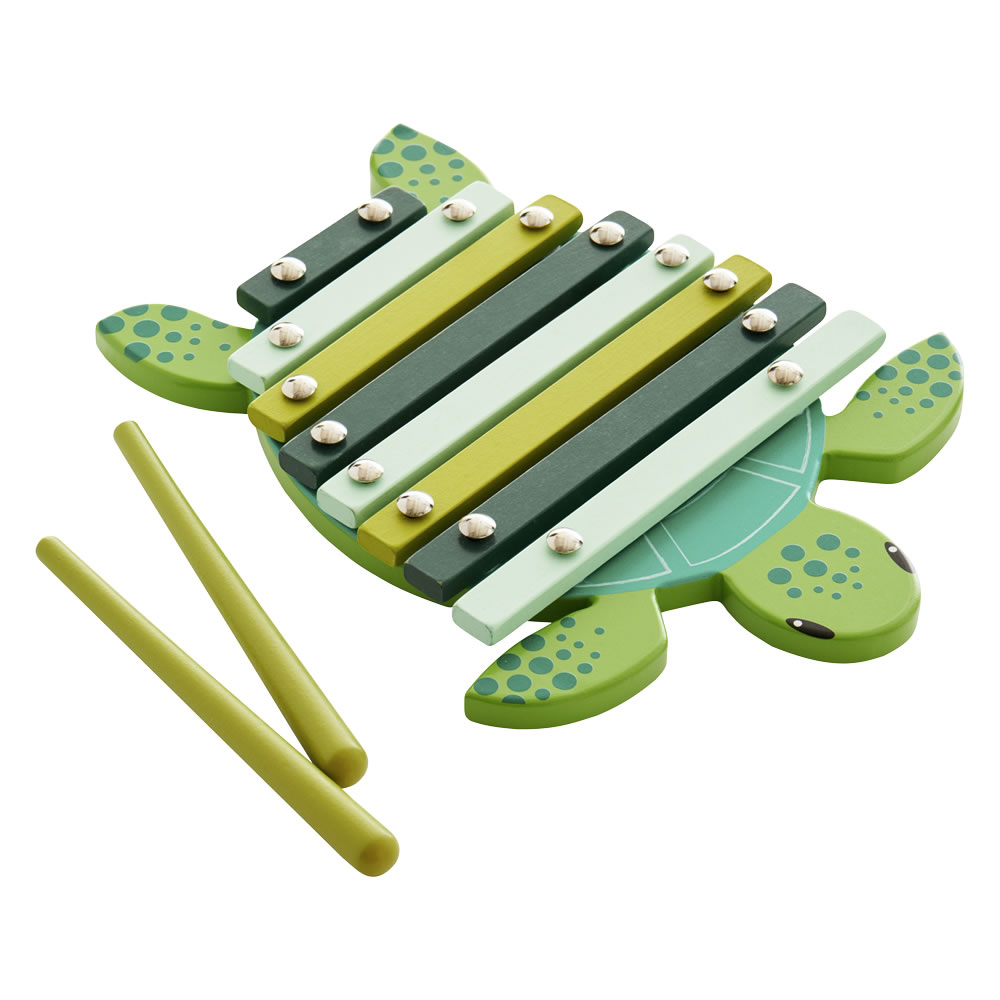 Wilko Little Steps Wooden Turtle Xylophone Image 1