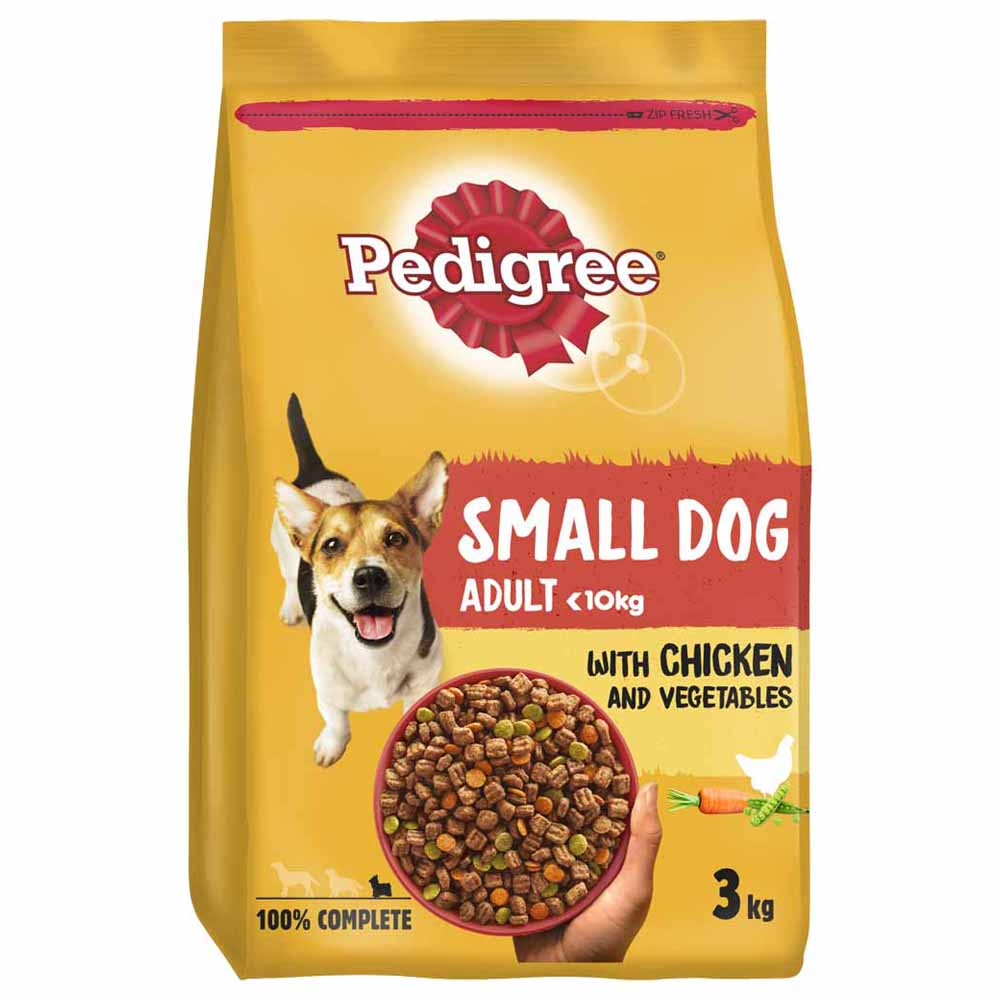 Pedigree Dry Chicken and Vegetables Adult Small Dog Food Case of 4 x 3kg Image 3
