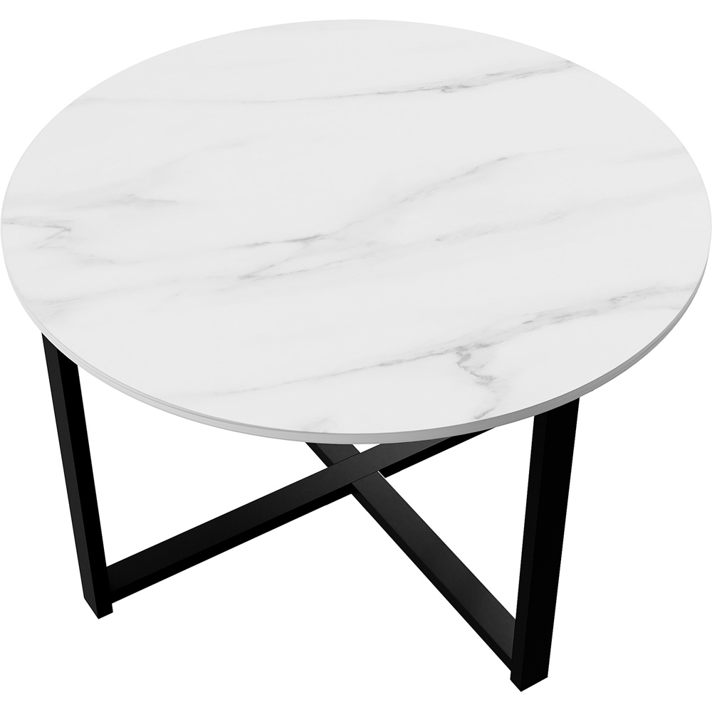 Vida Designs Brooklyn Marble Round Coffee Table with Metal Legs Image 4