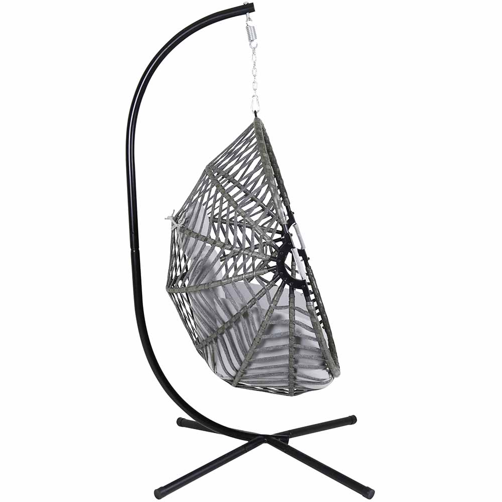 Charles Bentley Grey Rattan Egg Chair with Cushions Image 4