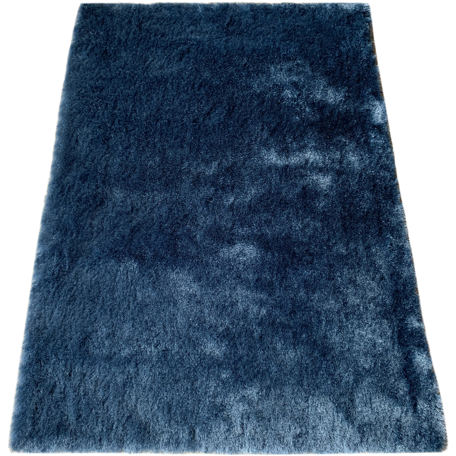 Sky Blue Silky Shaggy Rug 170 x 120cm Image 1