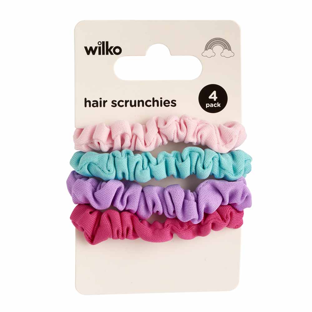 Wilko Kids Bright mini scrunchie 4 pack Image 2