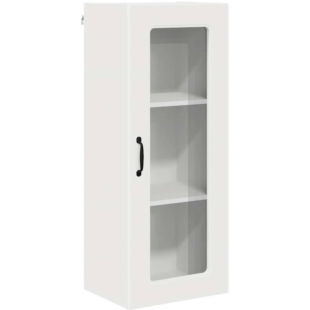 vidaXL Single Glass Door White Kitchen Wall Cabinet Image 2