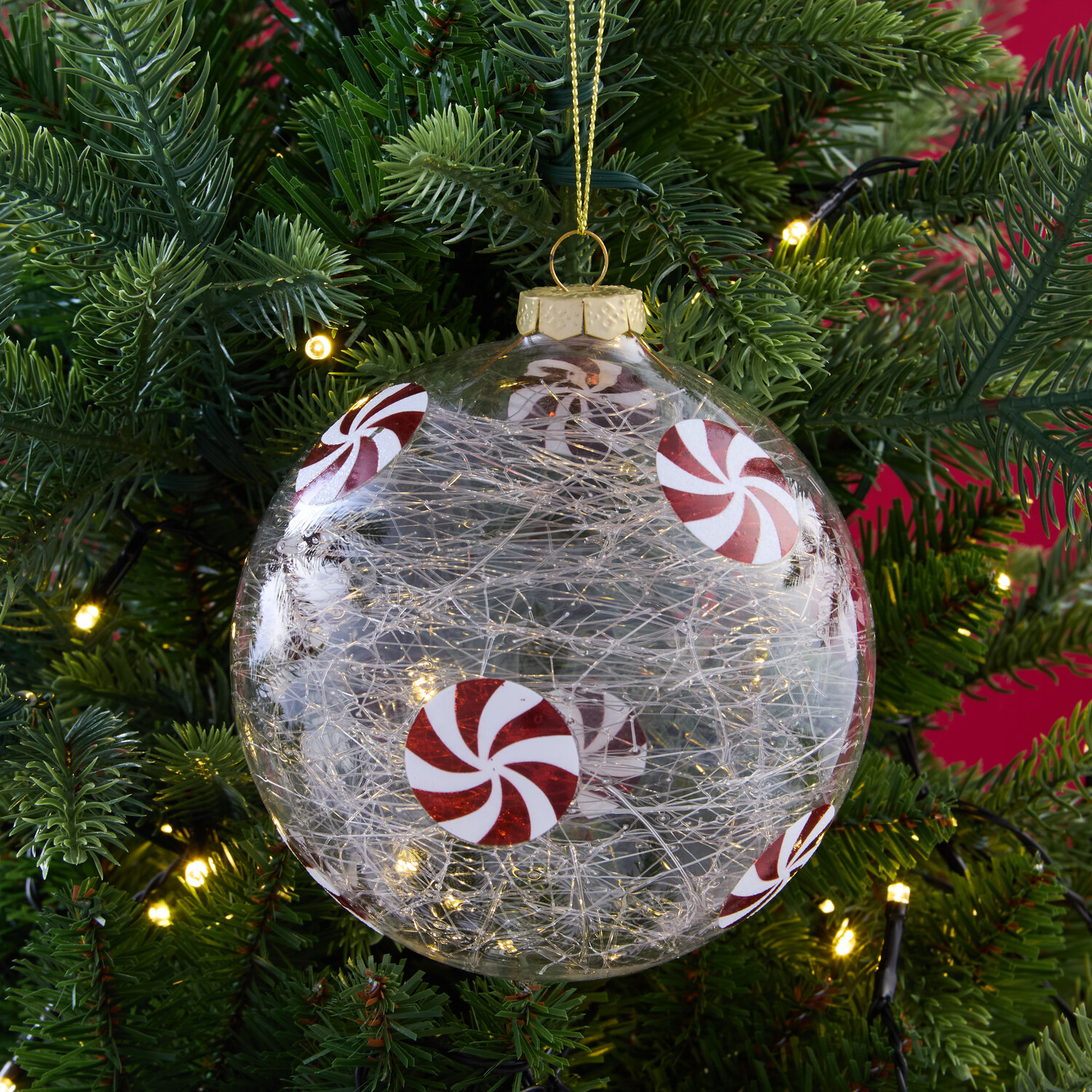 Sugar Spun Candy Cane BaubleClear Image 2