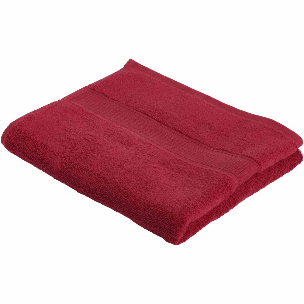 Wilko Supersoft Persian Red Bath Towel Image 1