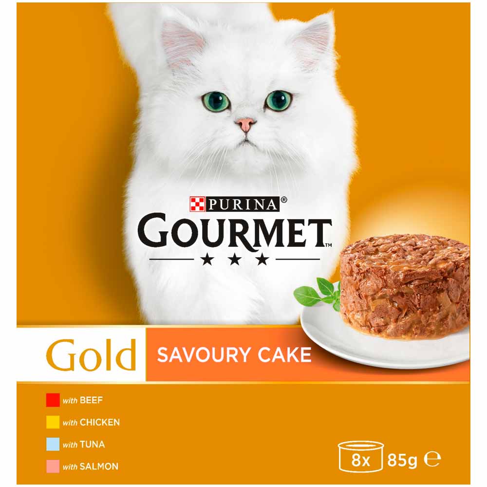 Gourmet Gold Savoury Cake Meat and Fish Cat Food 8 x 85g Image 2