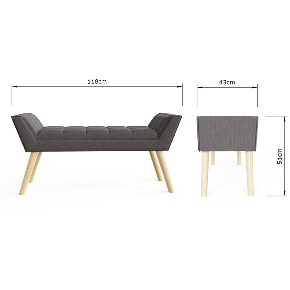 GFW Milan Dark Grey Ottoman Window Seat Image 9