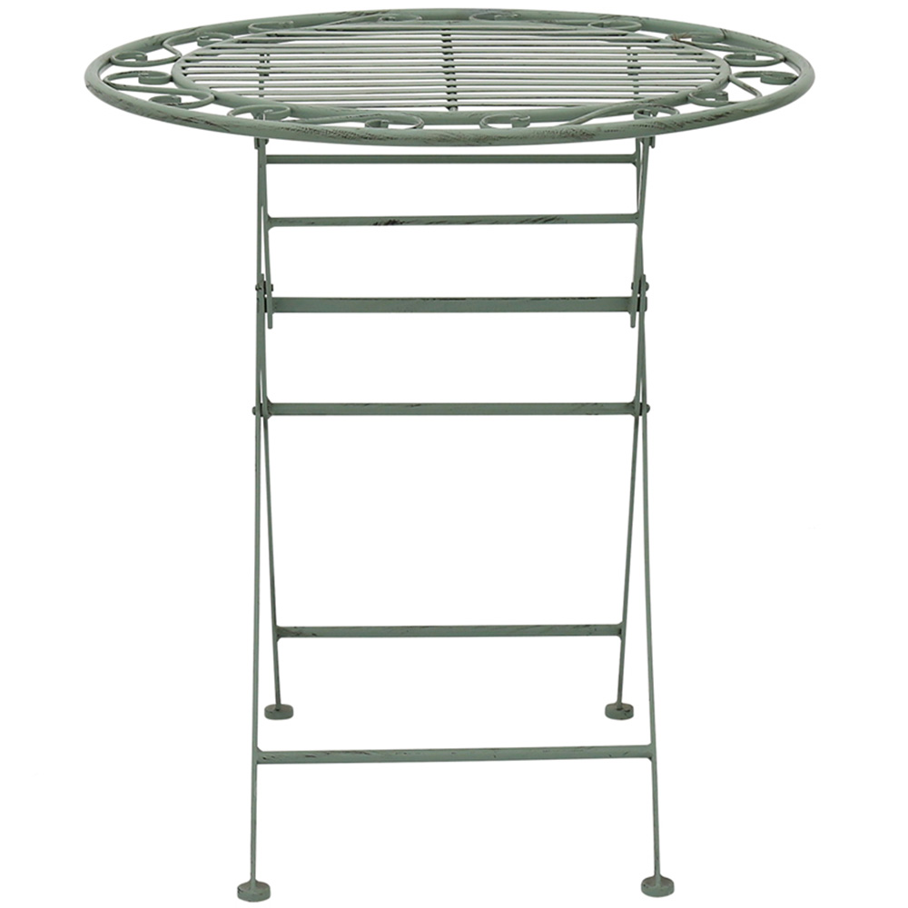 Charles Bentley Wrought Iron 2 Seater Bistro Set Sage Green Image 5