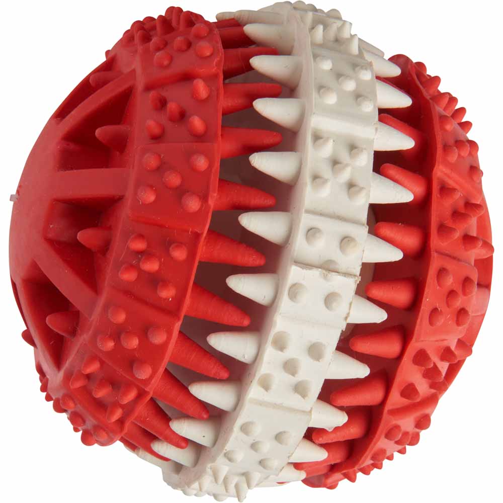 Wilko Rubber Dog Teeth Cleaner Ball Image 1