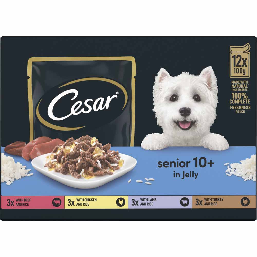 Cesar Senior 10+ Selection In Jelly Dog Food 12 x 100g Image 3