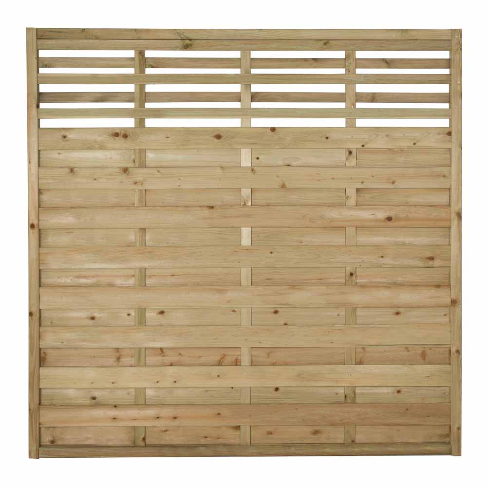 Forest Garden 6 x 6ft Pressure Treated Decorative Kyoto Fence Panel Image 3