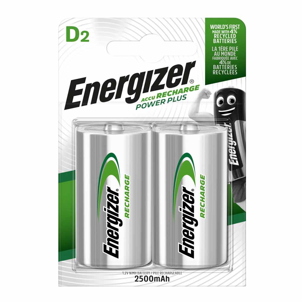 Energizer NiHM D 2500mAh 1.2V Rechargeable Batteri es 2 pack Image 1