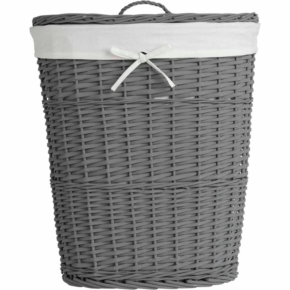 Wilko Grey Willow Laundry Basket Image 2