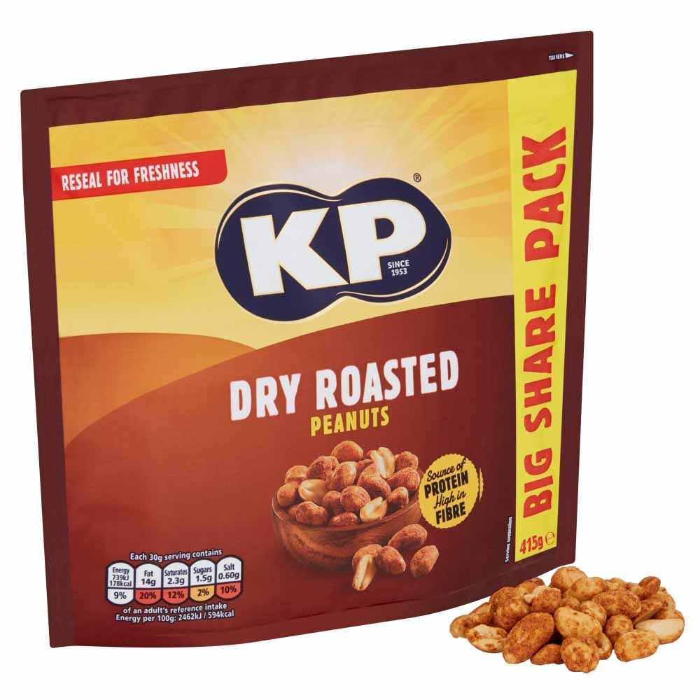 KP Dry Roast Peanuts 415g Wilko