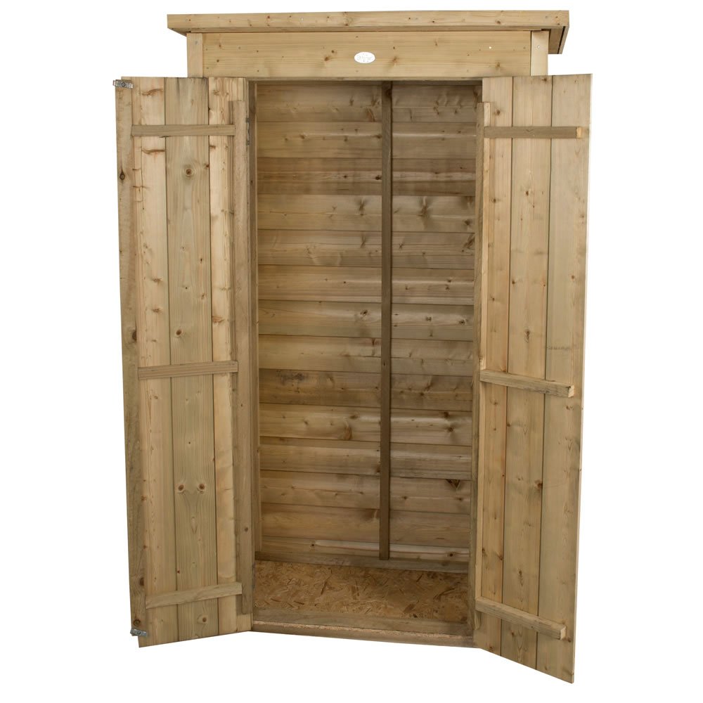 Forest Garden 4.3 x 3.5ft Double Door Pressure Treated Shiplap Tall Shed Image 2