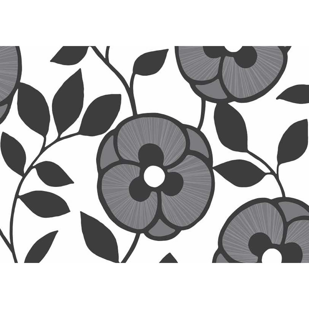 Wilko Carnaby Floral Black Wallpaper Image 1