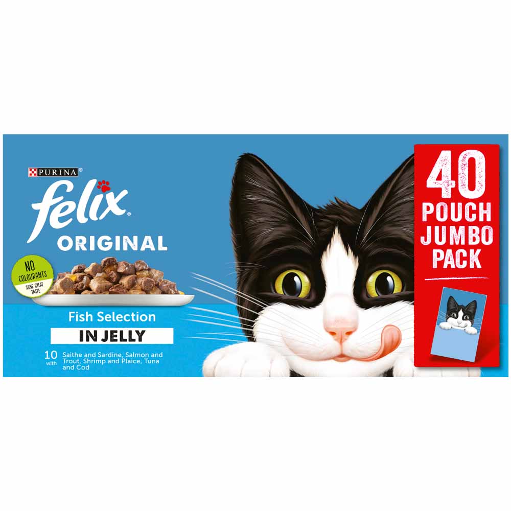 Felix Original Fish Selection in Jelly Cat Food 40 x 100g Image 2