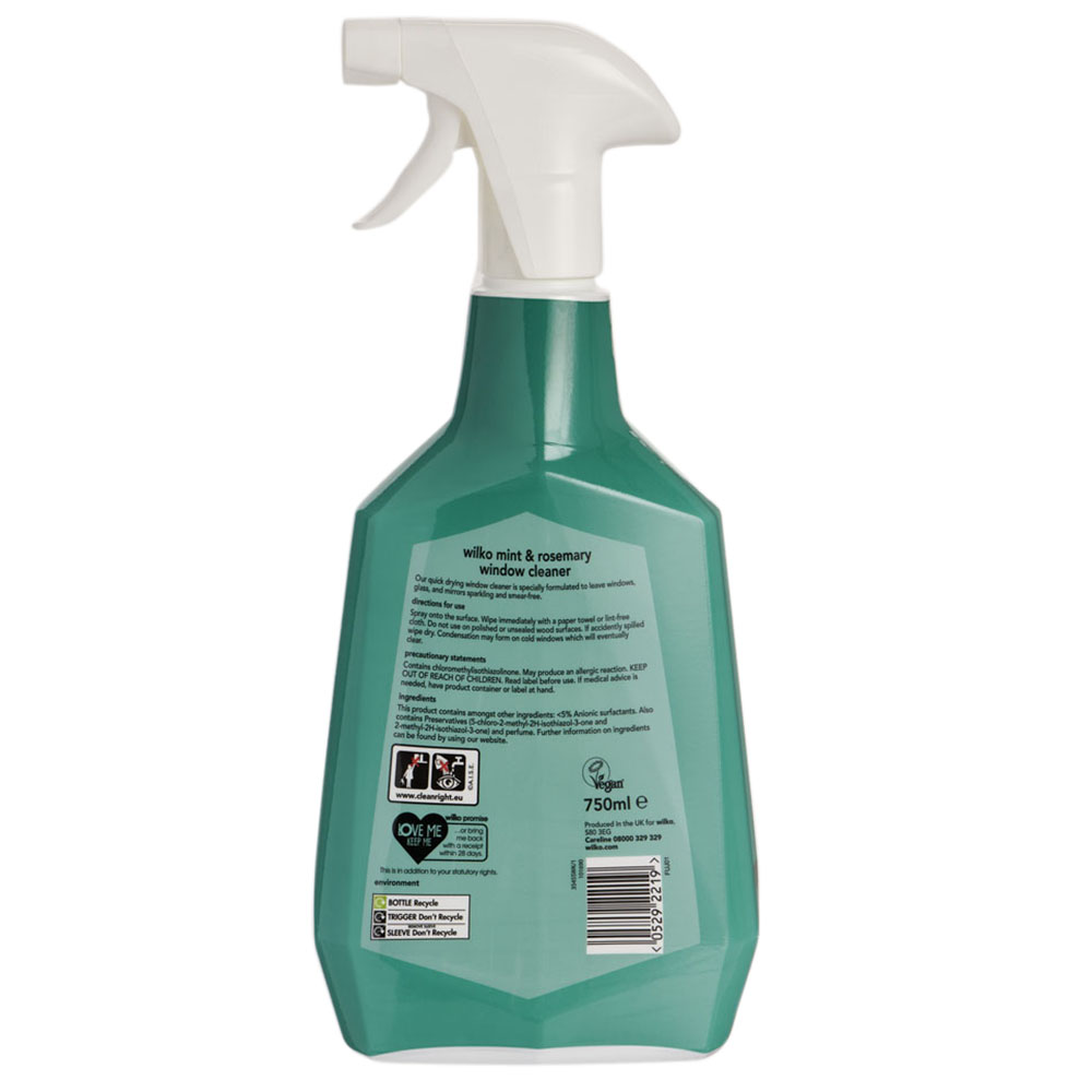 Wilko Mint and Rosemary Window Cleaner 750ml   Image 3