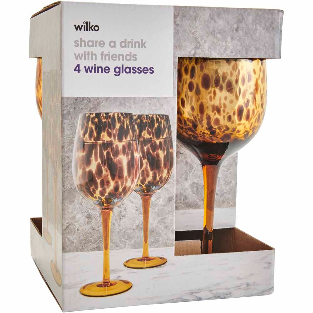 Wilko Tortoise Shell Wine Glass 4 Pack Image 5