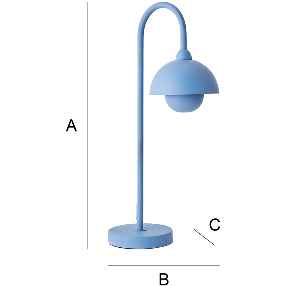 ValueLights Tilly Pastel Sky Blue Arched Dome Shade Metal LED Table Lamp Image 8