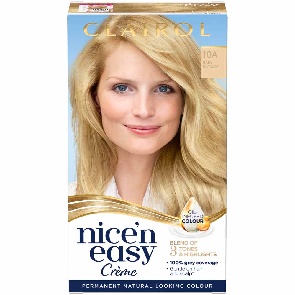 Clairol Nice'n Easy Baby Blonde 10A Permanent Hair Dye | Wilko
